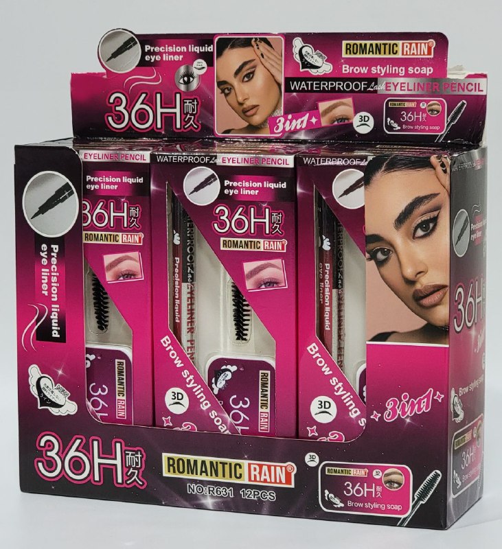 JABON PARA PEINAR CEJAS Y LAPIZ DELINEADOR DE OJOS ROMANTIC RAIN