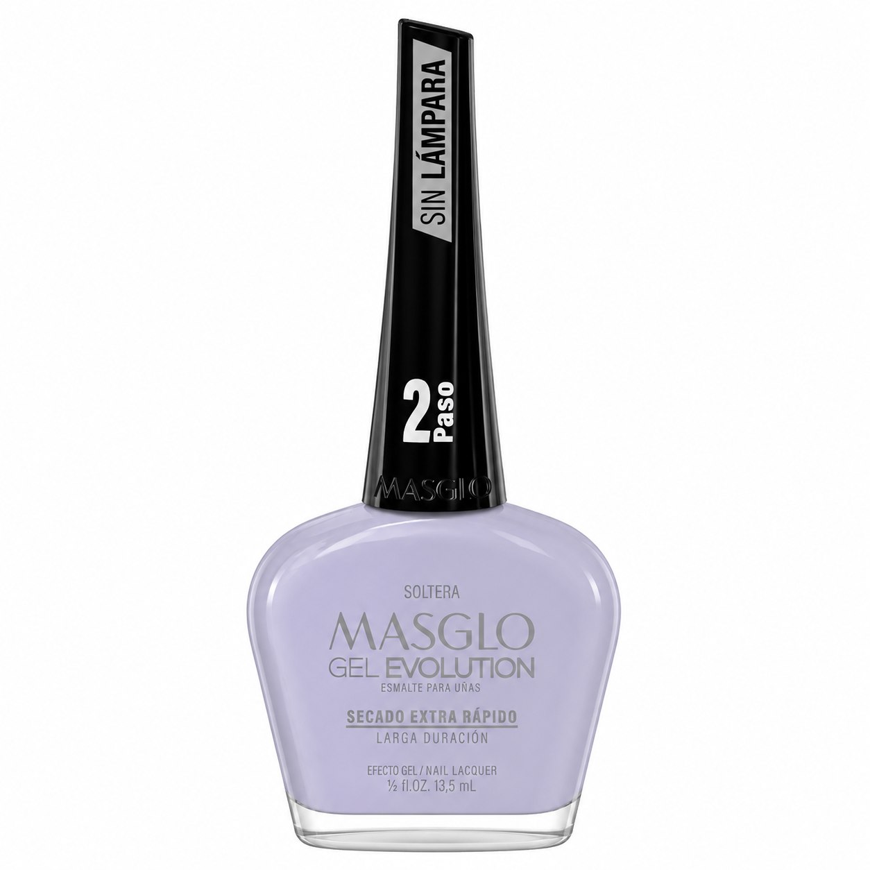 ESMALTE DE UÑAS CON EFECTO GEL DE SECADO EXTRA RÁPIDO MASGLO GEL EVOLUTION PASO 2 "ESTILO SOLTERA" 13.5 ML