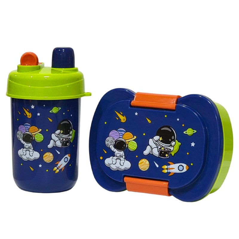 SET DE LONCHERA CON SEPARADOR, CUBIERTOS Y BOTE PARA NIÑOS