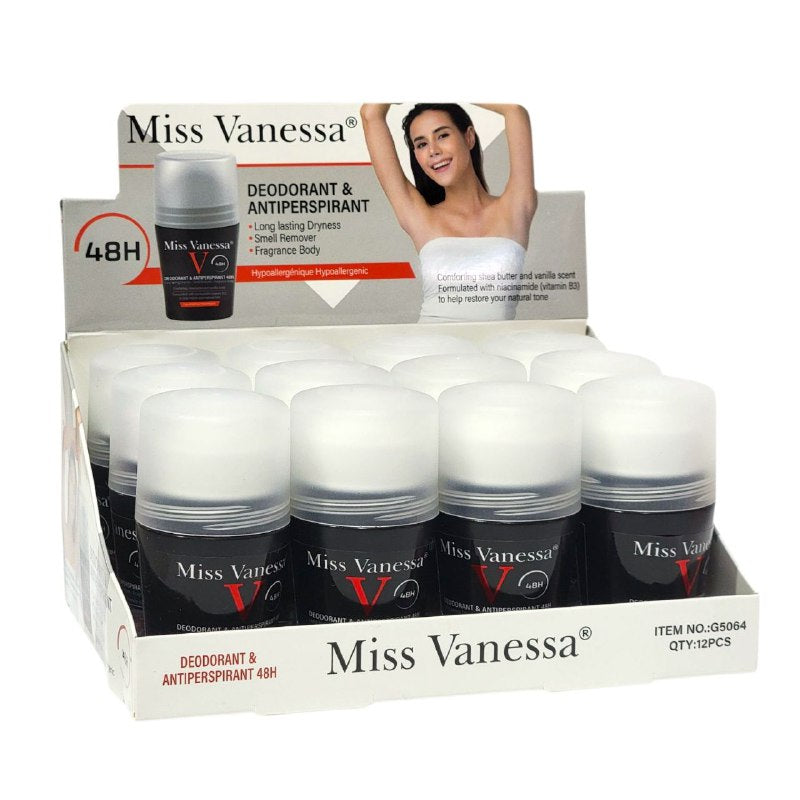 DESODORANTE PARA MUJERES ANTITRANSPIRANTE DE 48H OLOR A KARITE Y VAINILLA MISS VANESA 50ML DUPE DE VICHY