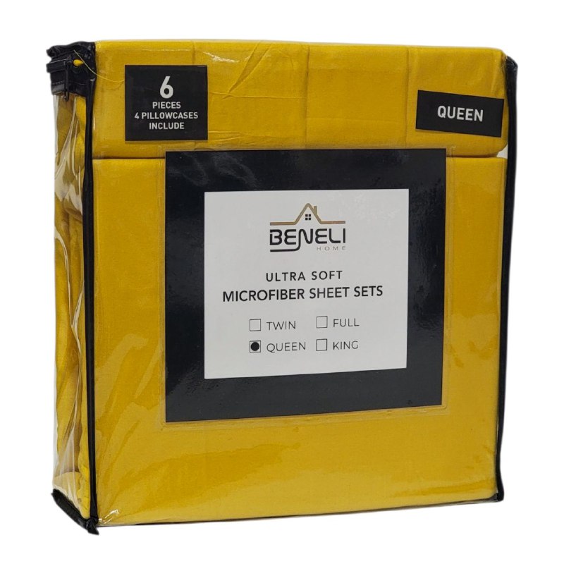JUEGO DE SABANAS CAMERA DE 6 PIEZAS QUEEN BENELI HOME, 11 ESTILOS