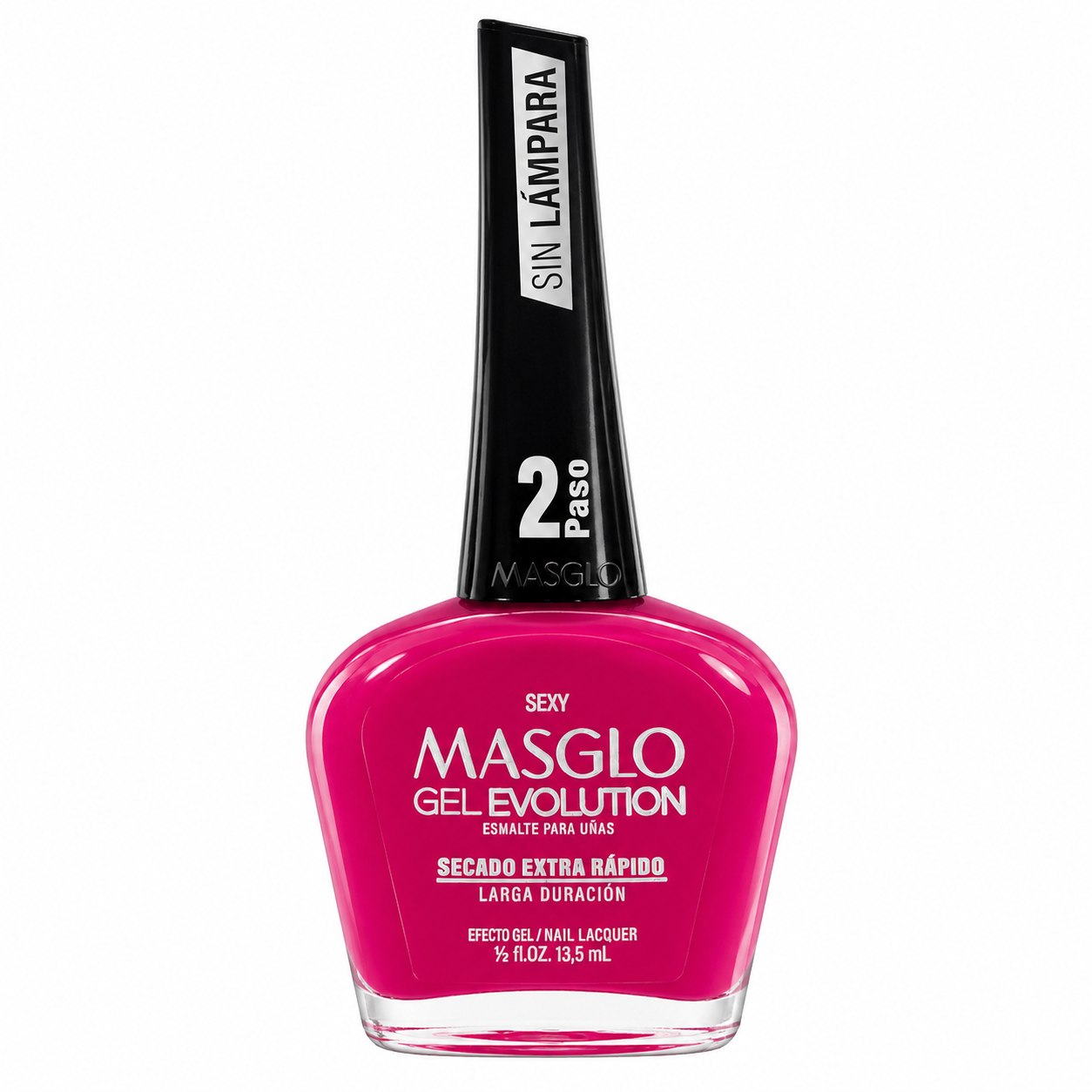 ESMALTE DE UÑAS CON EFECTO GEL DE SECADO EXTRA RÁPIDO MASGLO GEL EVOLUTION PASO 2 "ESTILO SEXY" 13.5 ML