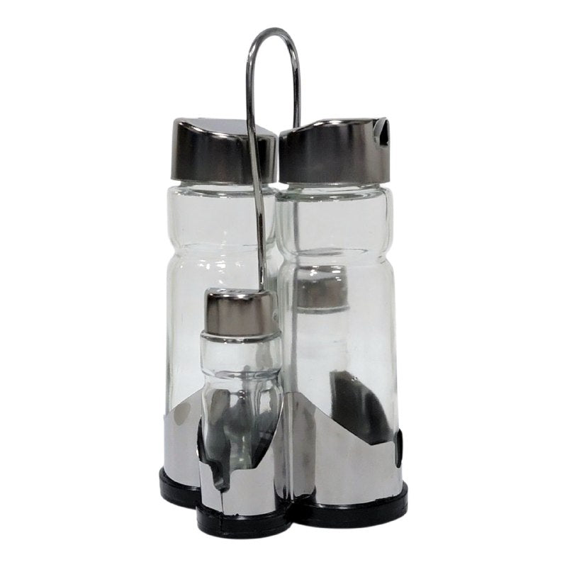 ORGANIZADOR DE ESPECIAS CONDIMENTOS Y ACEITES PARA COCINA CON SOPORTE METALICO LIFEART 5PCS