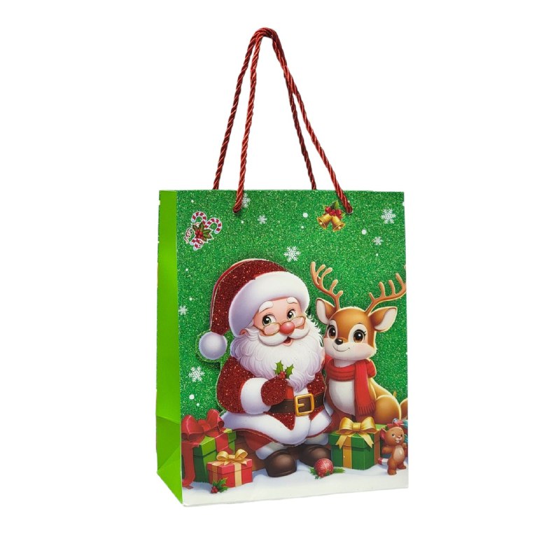 BOLSA DE REGALO NAVIDEÑA PEQUEÑA 18X23X10CM