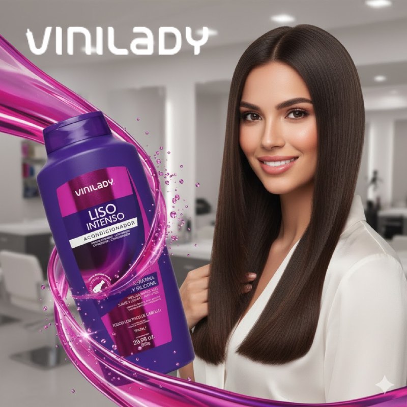ACONDICIONADOR DE QUERATINA Y SILICONA ALISANTE SUAVE VINILADY 900ML