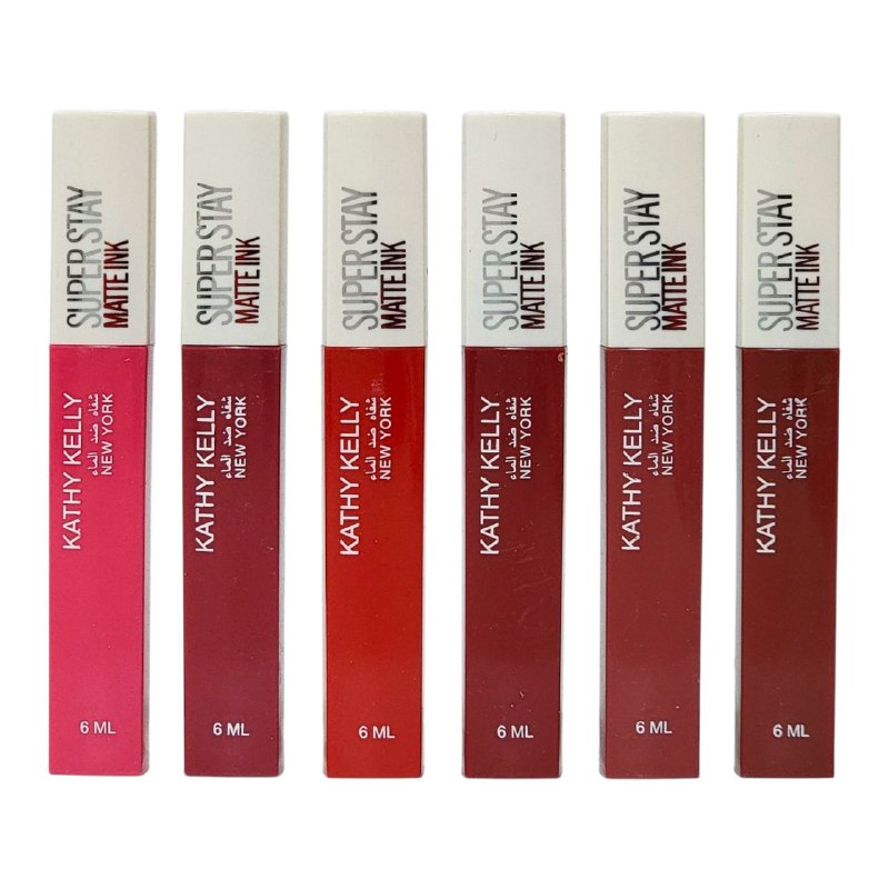 LIPSTICK LIQUIDO MATE RESISTENTE AL AGUA 24H KATHY KELLY 6ML (DUPE DE MAYBELLINE)
