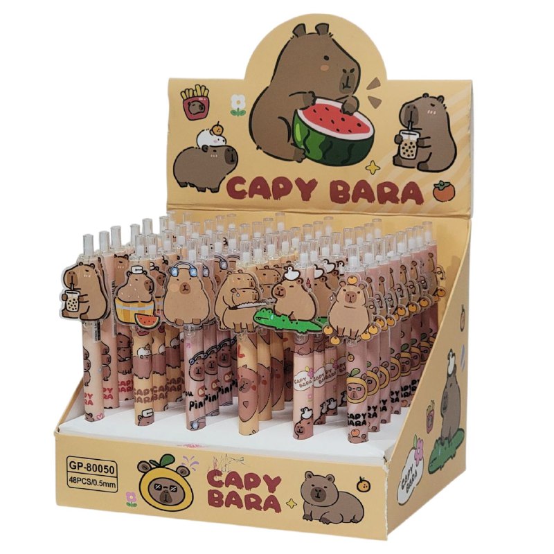 LAPIZ BOLIGRAFO AZUL, DISEÑO DE CAPIBARA,CAPYBARA 6 ESTILOS