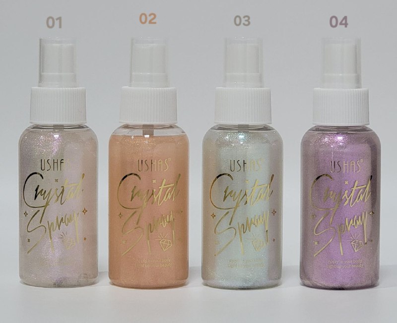 ILUMINADOR EN SPRAY SE APLICA EN CARA Y CUERPO USHAS CRYSTAL 76G