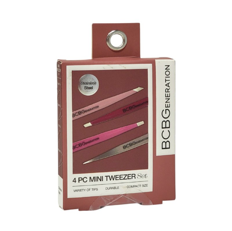 SET DE MINI PINZAS PARA CEJAS DE ACERO INOXIDABLE 4UND BCBGENERATION