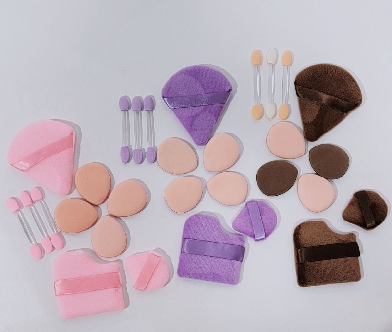 ESPONJAS PARA MAQUILLAJE EN SET DE 6UND, 6 ESPONJAS DE MAQUILLAJE Y 3 APLICADORES DE SOMBRAS ENGOL COLLECTIONS CHOCLATE MAKEUP TOOLS