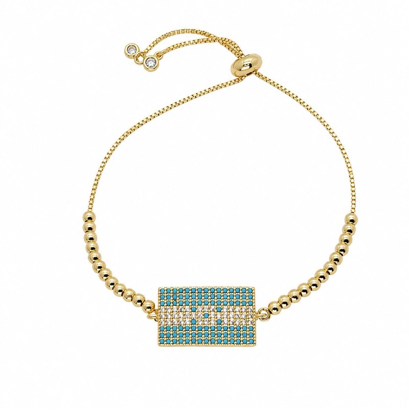 PULSERA DE ENCHAPE ELASTICA PARA DAMA CON DISEÑO DE HONDURAS
