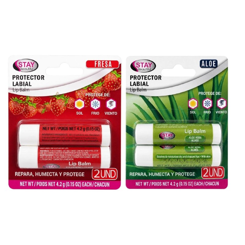 PROTECTOR LABIAL HUMECTANTE Y REPARADOR DE LABIOS STAY BEAUTIFUL 4.2GX2