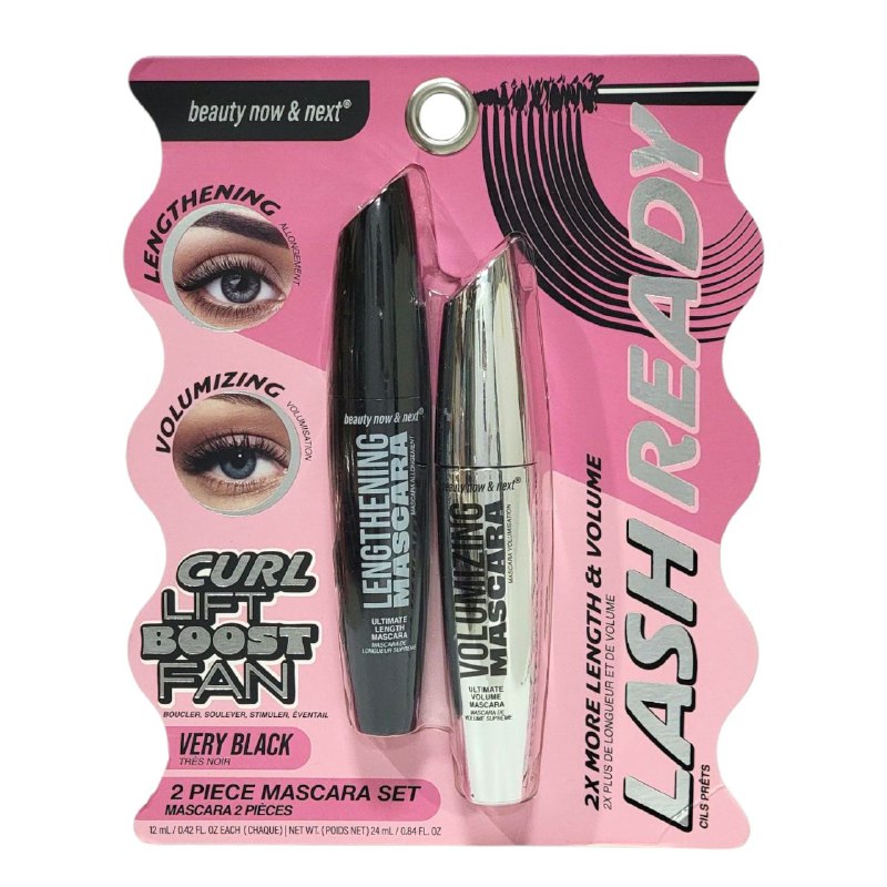 RIMEL EN DUO VOLUMIZADOR Y ALARGADOR BEAUTY NOW & NEXT LASH READY 12MLX2