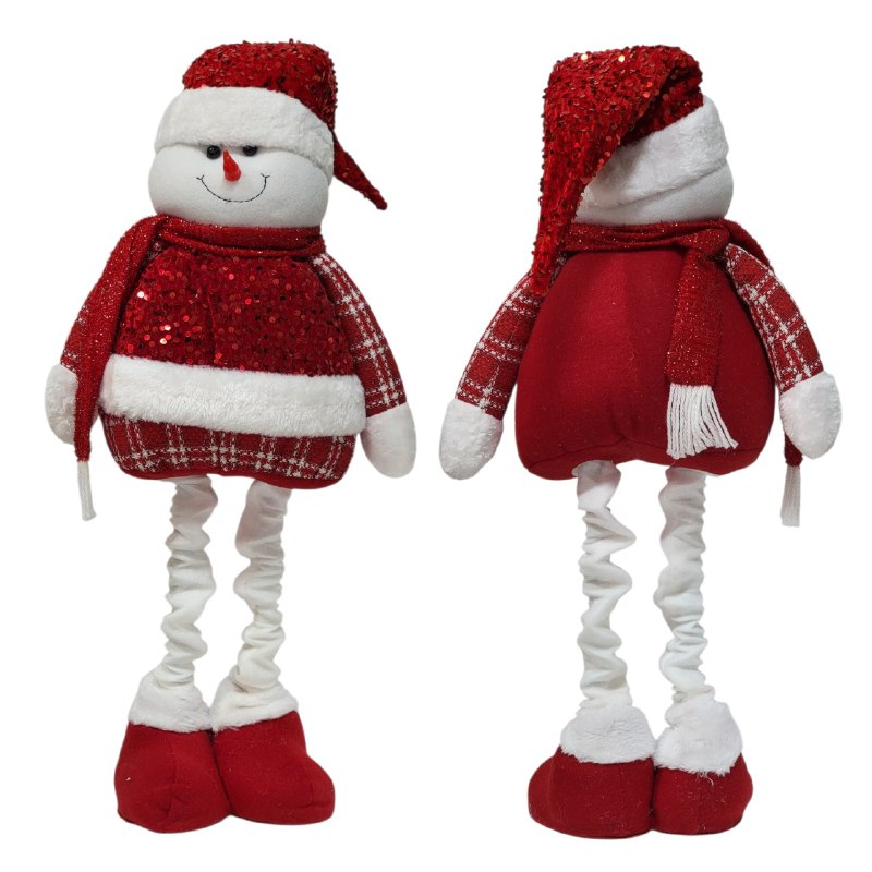 DECORACION ADORNO NAVIDEÑO PELUCHE MUÑECO DE HOMBRE DE NIEVE O SANTA CLAUS ELEGANTE Y LINDO