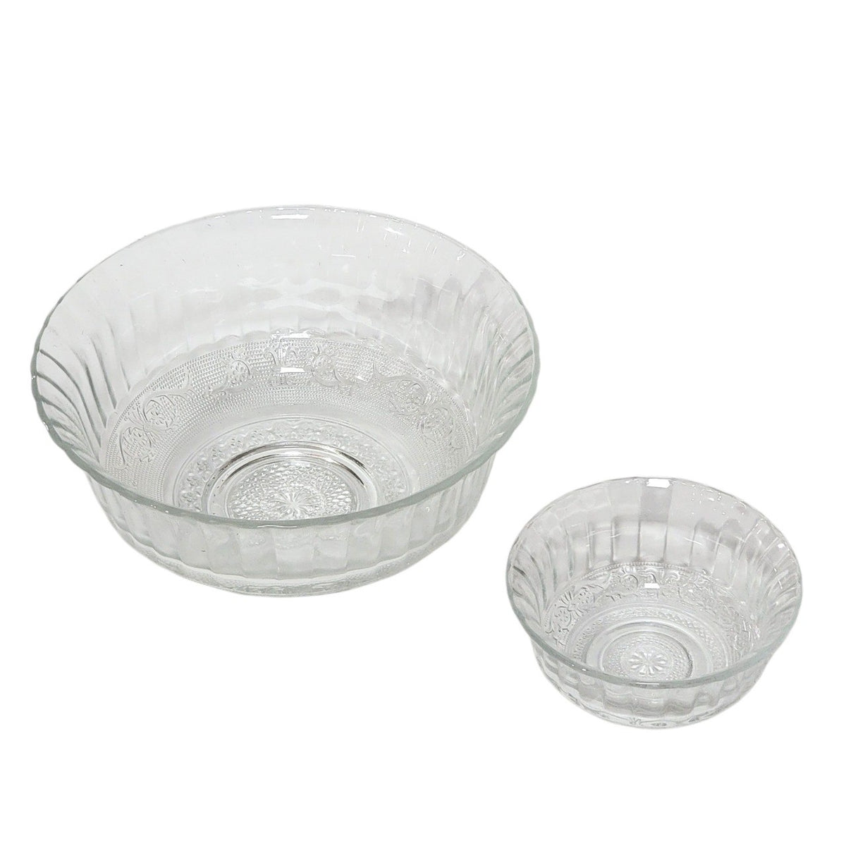 JUEGO DE ENSALADERAS DE VIDRIO CON RELIEVE 7PCS COSENZA