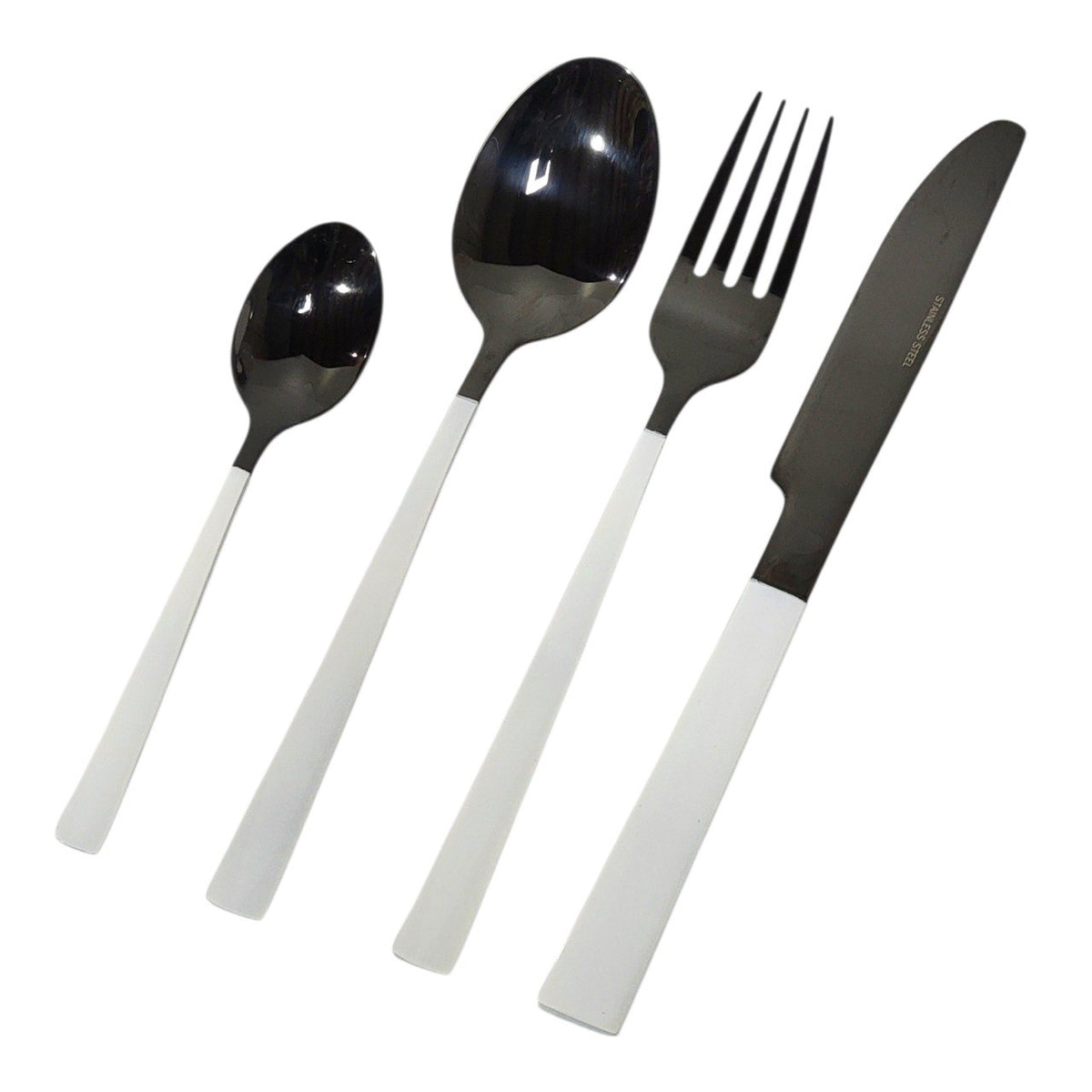 SET DE CUBIERTOS TENEDORES DE ACERO INOXIDABLE BLANCO EPICURE 16PCS