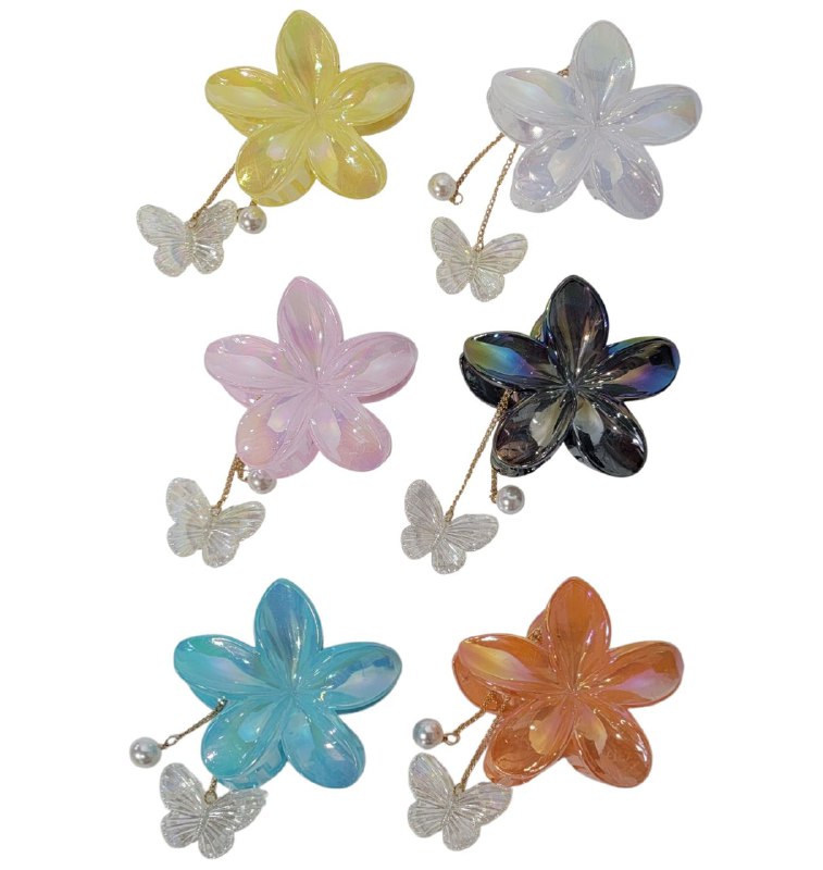 GANCHO PARA EL CABELLO DE DISEÑO DE FLOR HAWAIANA, PINZAS DE SUJECION FUERTE, ACCESORIO PARA EL CABELLO PAQUETE DE 12UND 7X7CM
