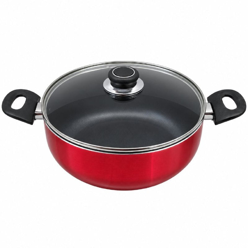 OLLA CACEROLA ANTIADHERENTE CON TAPA DE VIDRIO DE 26CM BENELI HOME