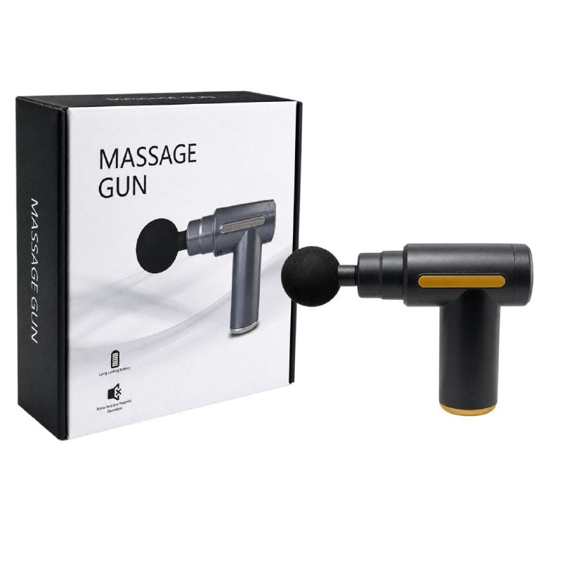 PISTOLA DE MASAJE MUSCULAR INALAMBRICA Y RECARGABLE Y 4 CABEZALES INTERCAMBIABLE 30W