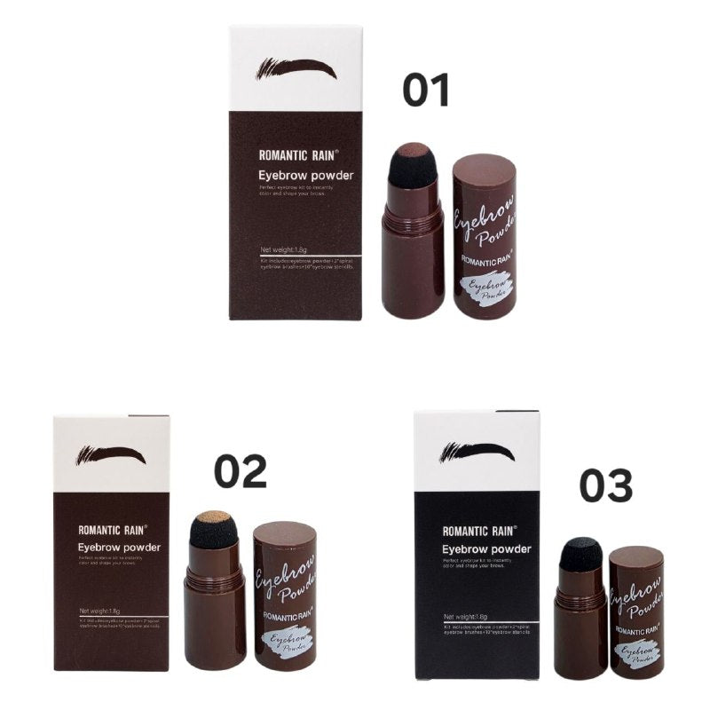 KIT PARA CEJAS PERFECTAS CON POLVO CEPILLOS Y PLANTILLAS DE CEJA ROMANTIC RAIN 1.8G (DUPE DE SHEGLAM)