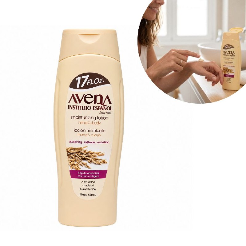 CREMA CORPORAL Y DE MANOS DE AVENA APORTA ELASTICIDAD SUAVIDAD Y NUTRICION AVENA INSTITUTO ESPAÑOL 500ML