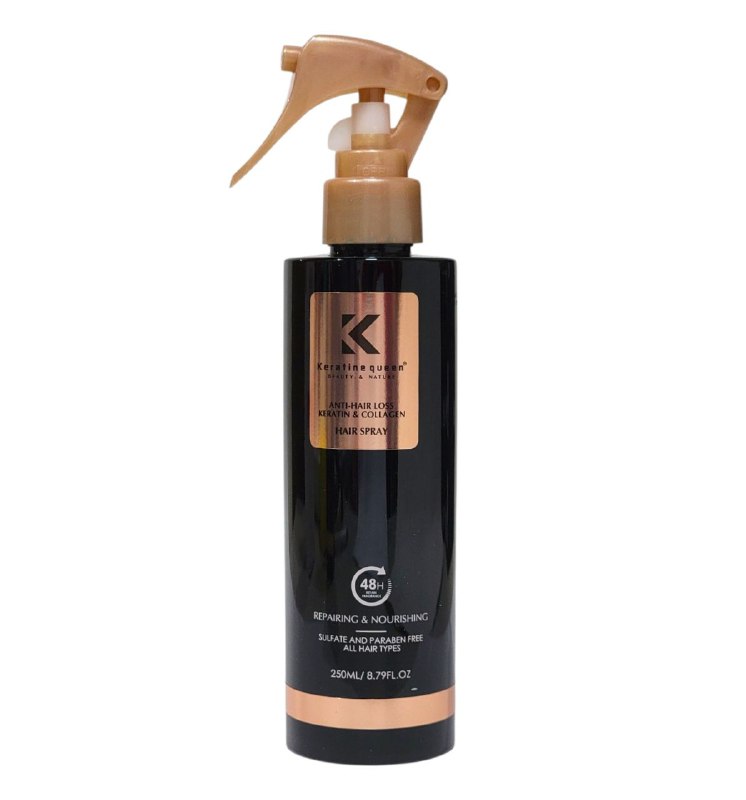 SPRAY PARA EL CABELLO ANTICAIDA CON QUERATINA Y COLAGENO KERATINE QUEEN 250ML
