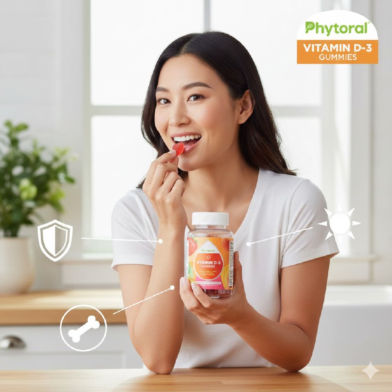 VITAMINAS EN GOMITAS DE VITAMINA D3 PARA LA SALUD INMUNOLOGICA GENERAL PHYTORAL 60UND