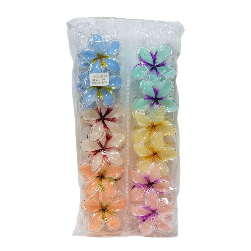 GANCHO PARA EL CABELLO DE FLOR HAWAIANA, PINZAS DE SUJECION FUERTE, ACCESORIO PARA EL CABELLO PAQUETE DE 12UND, MEDIDA 7CM
