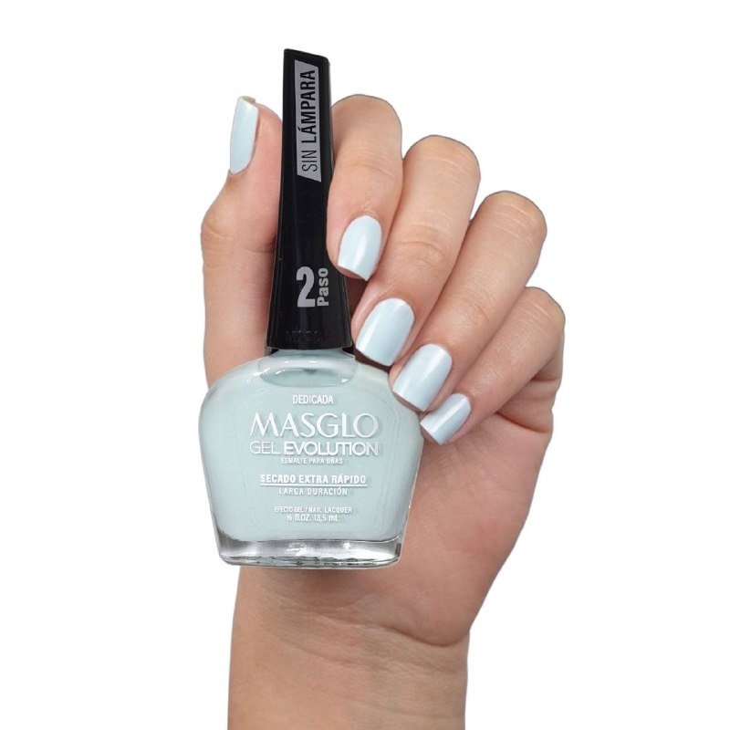 ESMALTE PARA UÑAS DE SECADO RAPIDO TONO BENDECIDA MASGLO 13.5ML PASO 2