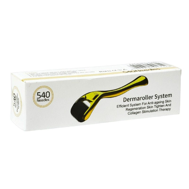 RODILLO FACIAL MASAJEADOR CON MICROAGUJAS DE TITANIO DE 0.5MM DERMAROLLER