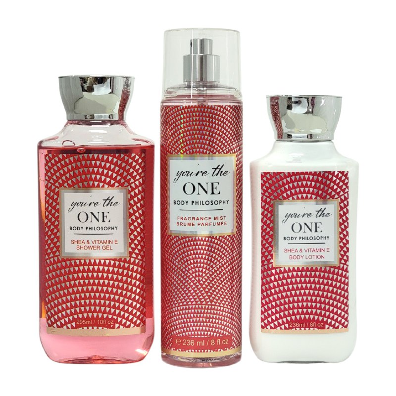 SET BODY PHILOSOPHY YOU RE THE ONE SPLASH 250ML, CREMA CORPORAL 236ML, GEL DE DUCHA 295ML (M) DUPE BATH AND BODY YOU RE THE ONE