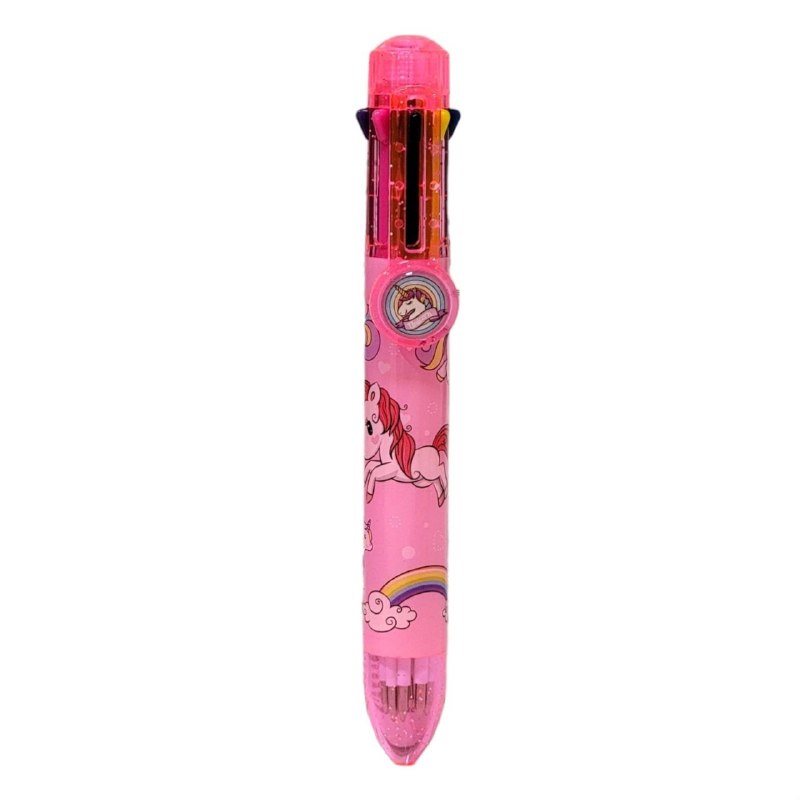 LAPIZ TINTA BOLIGRAFO MULTICOLOR 8 EN 1, DISEÑO DE UNICORNIO SHENCHAO EIGH COLOR PEN