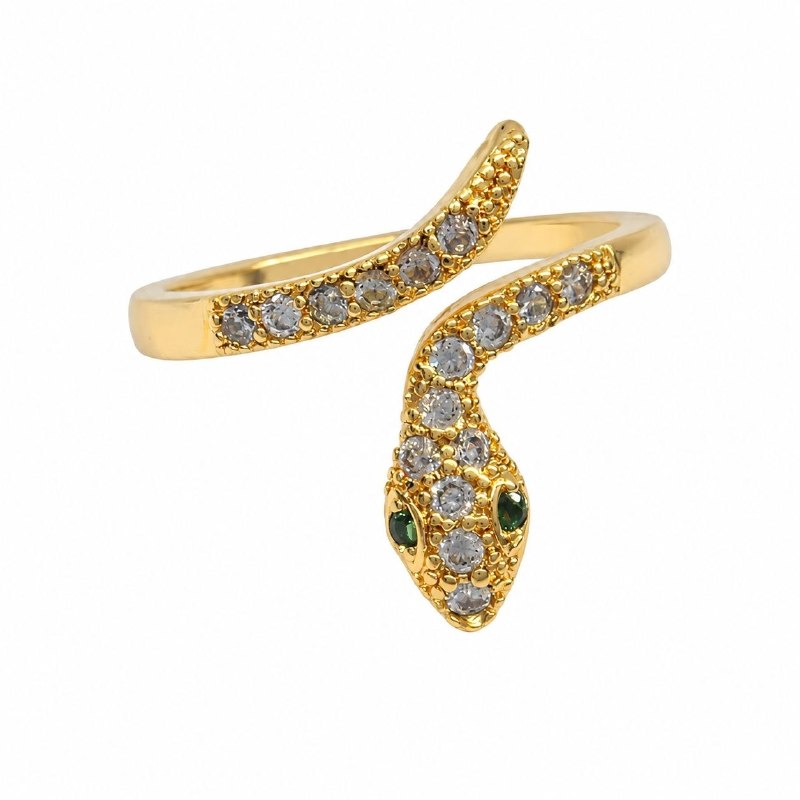 ANILLO DE ENCHAPE PARA DAMA TALLA AJUSTABLE CON DISEÑO DE SERPIENTE