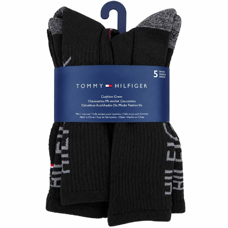 CALCETA MEDIA PANTORRILLA TOMMY HILFIGER ORIGINAL PARA HOMBRE 5 PARES TALLA UNICA