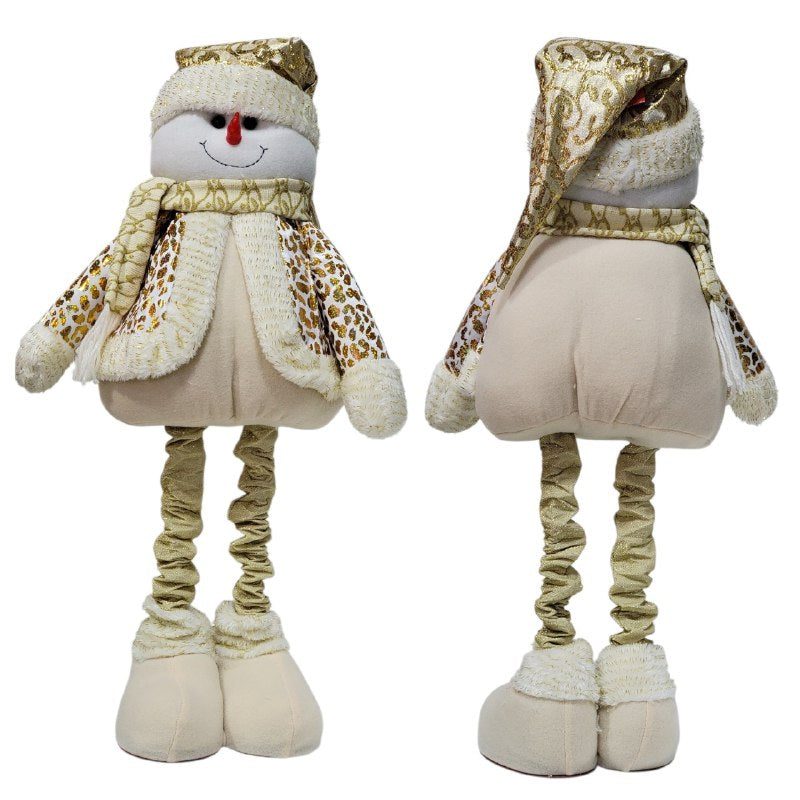 DECORACION ADORNO NAVIDEÑO PELUCHE MUÑECO DE HOMBRE DE NIEVE O SANTA CLAUS ELEGANTE Y LINDO