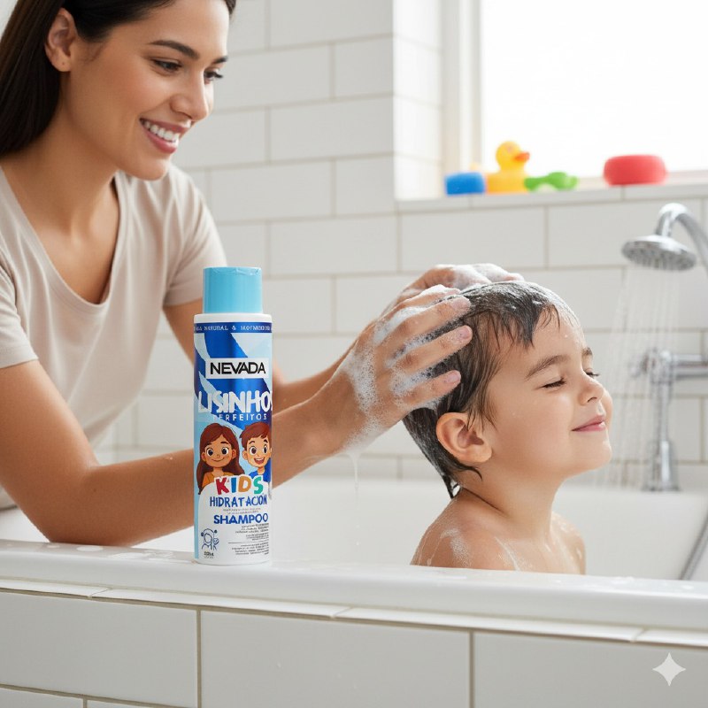 SHAMPOO HIDRATANTE PARA NIÑOS PELO LISO BRILLANTE NEVADA KIDS 500ML