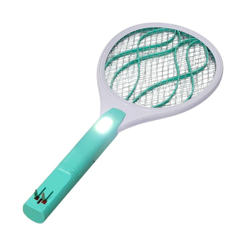 RAQUETA MATA MOSQUITOS ELECTRICA CON FOCO, ALTA ENERGIA, ENCHUFE PLANO FHIABA