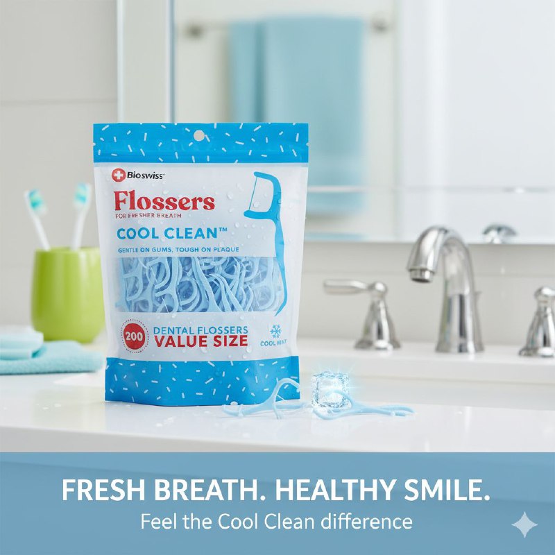 HILO DENTAL EN PALILLOS PARA UN ALIENTO MAS FRESCO SABOR MENTA REFRESCANTE BIOSWISS 200UND