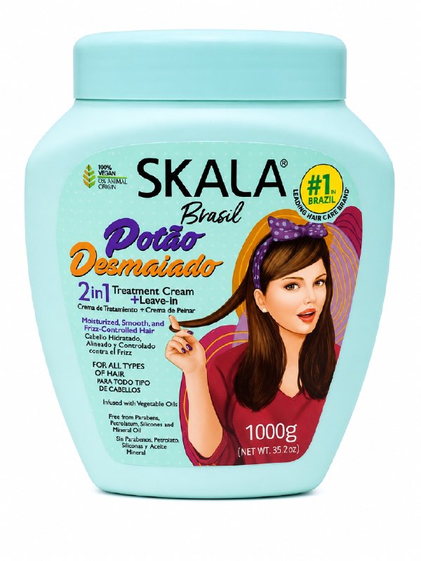 TRATAMIENTO CAPILAR EN CREMA 2 EN 1 MULTIFUNCIONAL PARA CABELLOS SECOS O CON FRIZZ SKALA 1000G