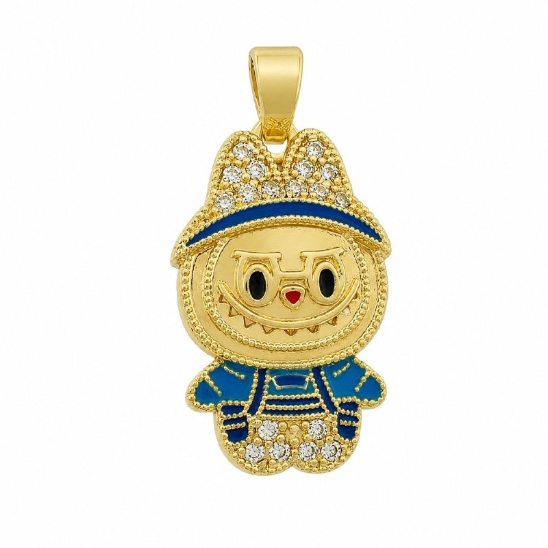 DIJE DE ENCHAPE PARA NIÑO CON DISEÑO DE LABUBU 3.2CM