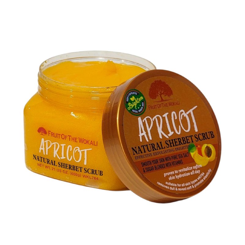 EXFOLIANTE CORPORAL SUAVIZANTE Y REVITALIZANTE CON EXTRACTO DE ALBARICOQUE FRUIT OF THE WOKALI 600G