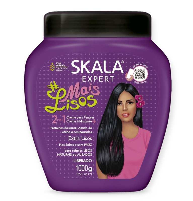 TRATAMIENTO CAPILAR EN CREMA 2 EN 1 ACONDICIONADORA PARA PEINAR, PROTEINAS DE ARROZ, ALMIDON DE MAIZ Y AMINOACIDOS, CABELLO SUELTO SIN FRIZZ SKALA EXPERT MAIS LISOS 1000G