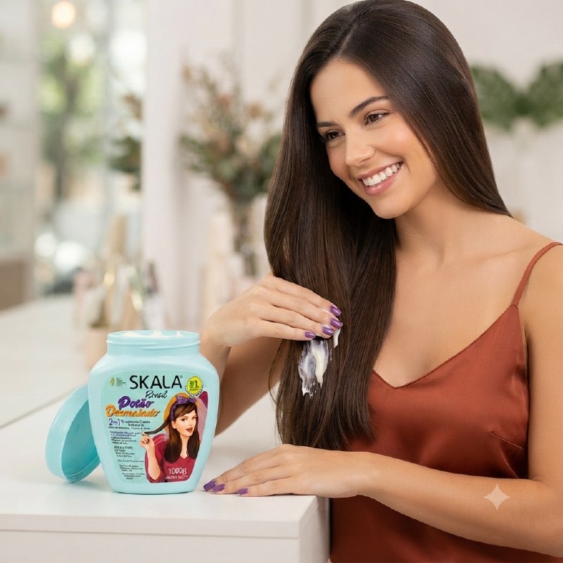 TRATAMIENTO CAPILAR EN CREMA 2 EN 1 MULTIFUNCIONAL PARA CABELLOS SECOS O CON FRIZZ SKALA 1000G