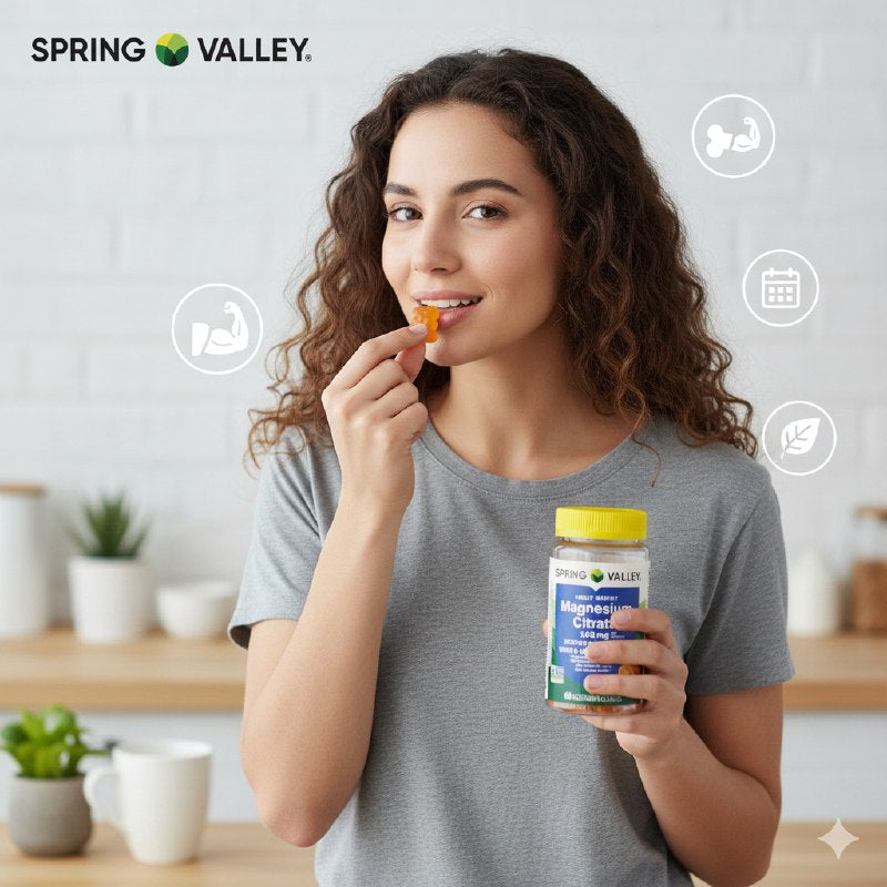 VITAMINAS EN GOMITAS PARA ADULTOS DE CITRATO DE MAGNESIO PARA SALUD OSEA Y MUSCULAR SPRING 60UND