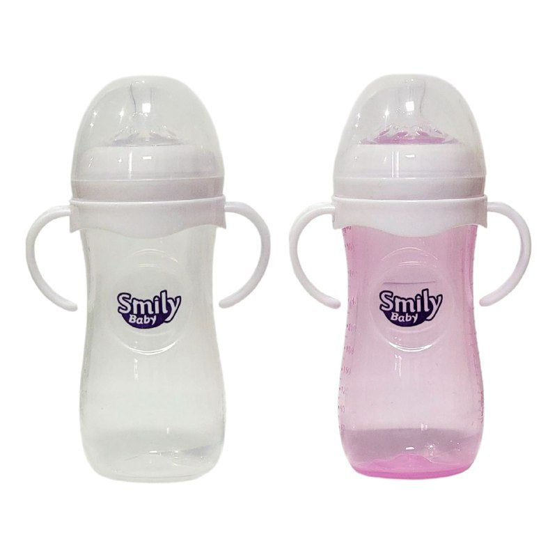 BIBERON CHUPON PARA BEBES EN SET DE 2 PIEZAS CON ASAS 330ML SMILY BABY