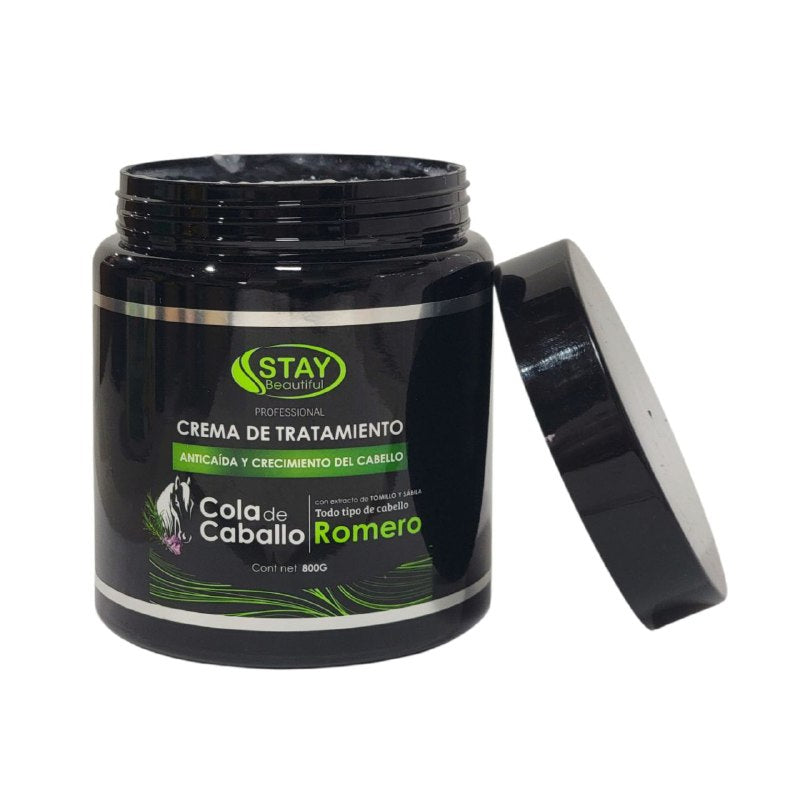 TRATAMIENTO PARA EL CABELLO CREMA DE ROMERO Y COLA DE CABALLO ANTICAIDA DE CRECIMIENTO DE PELO STAY BEAUTIFUL 800G