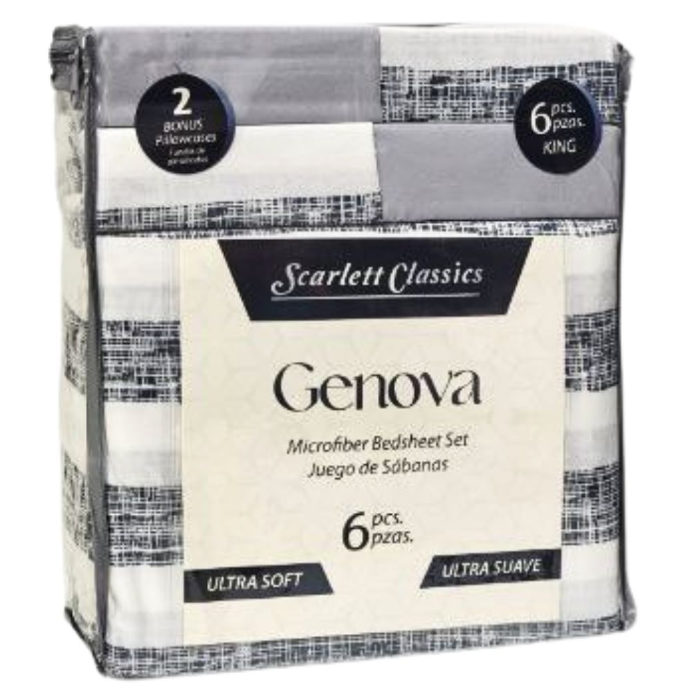 JUEGO DE SABANAS KING 6PCS SCARLETT CLASSICS