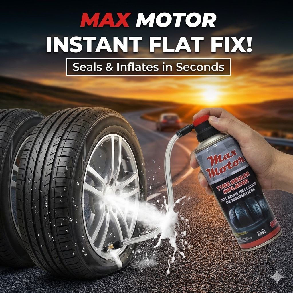 SELLADOR INFLADOR DE NEUMATICOS MAX MOTOR 450ML