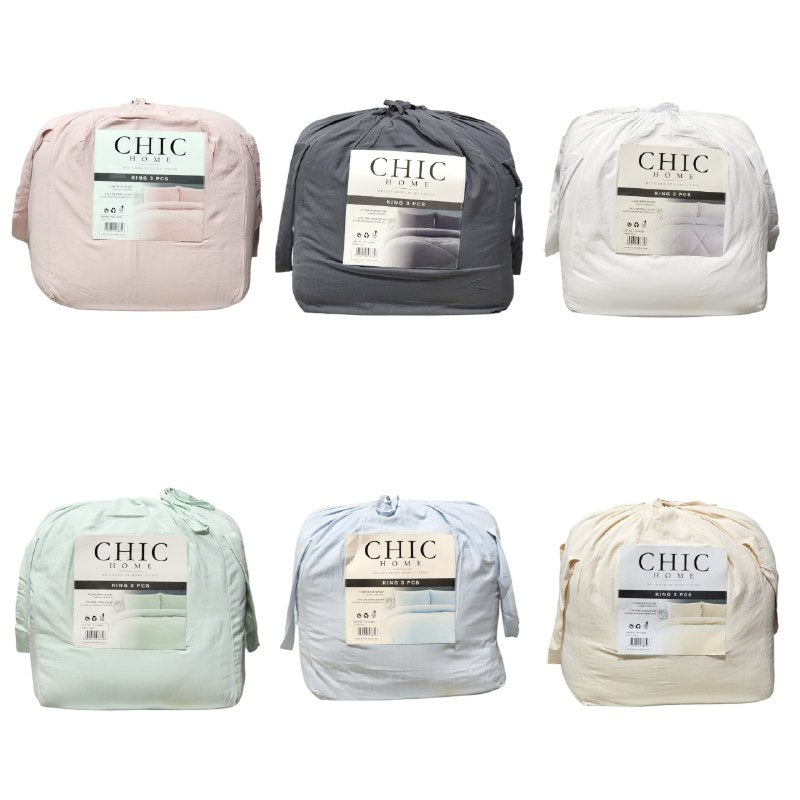 JUEGO DE SABANA EDREDÓN KING CHIC HOME 3PCS