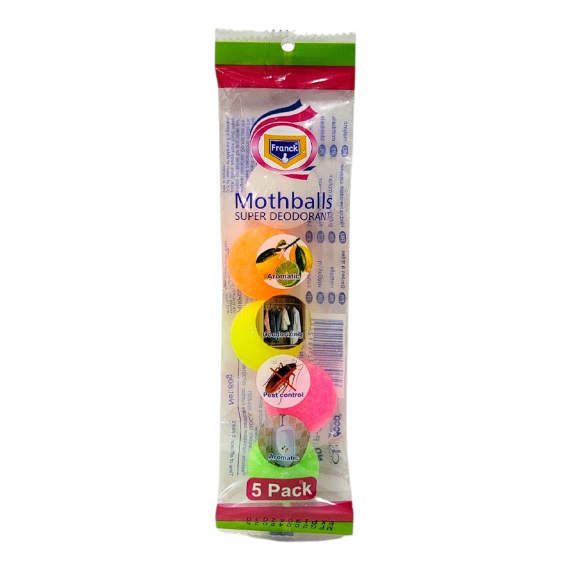 BOLAS DE NAFTALINA EFECTO PESTICIDA Y DESODORIZANTE SÓLIDO 5PCS FRANCK